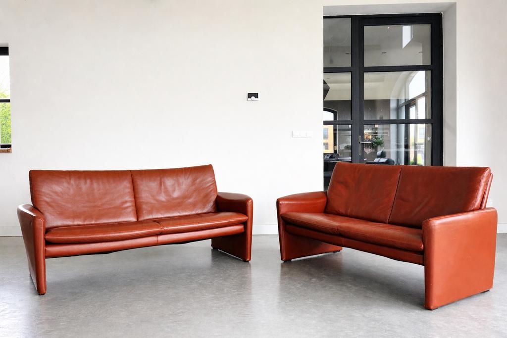 Leolux Set  – | Cognac leder | Als nieuw  (1450.- Set prijs), Huis en Inrichting, Banken | Bankstellen, Leolux, Leolux, Verzenden