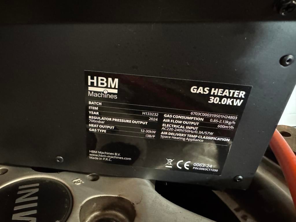 HBM Gasblower heteluchtkanon 30kW - Zo goed als nieuw, Doe-het-zelf en Verbouw, Verwarming en Radiatoren, 30 tot 80 cm, Overige typen