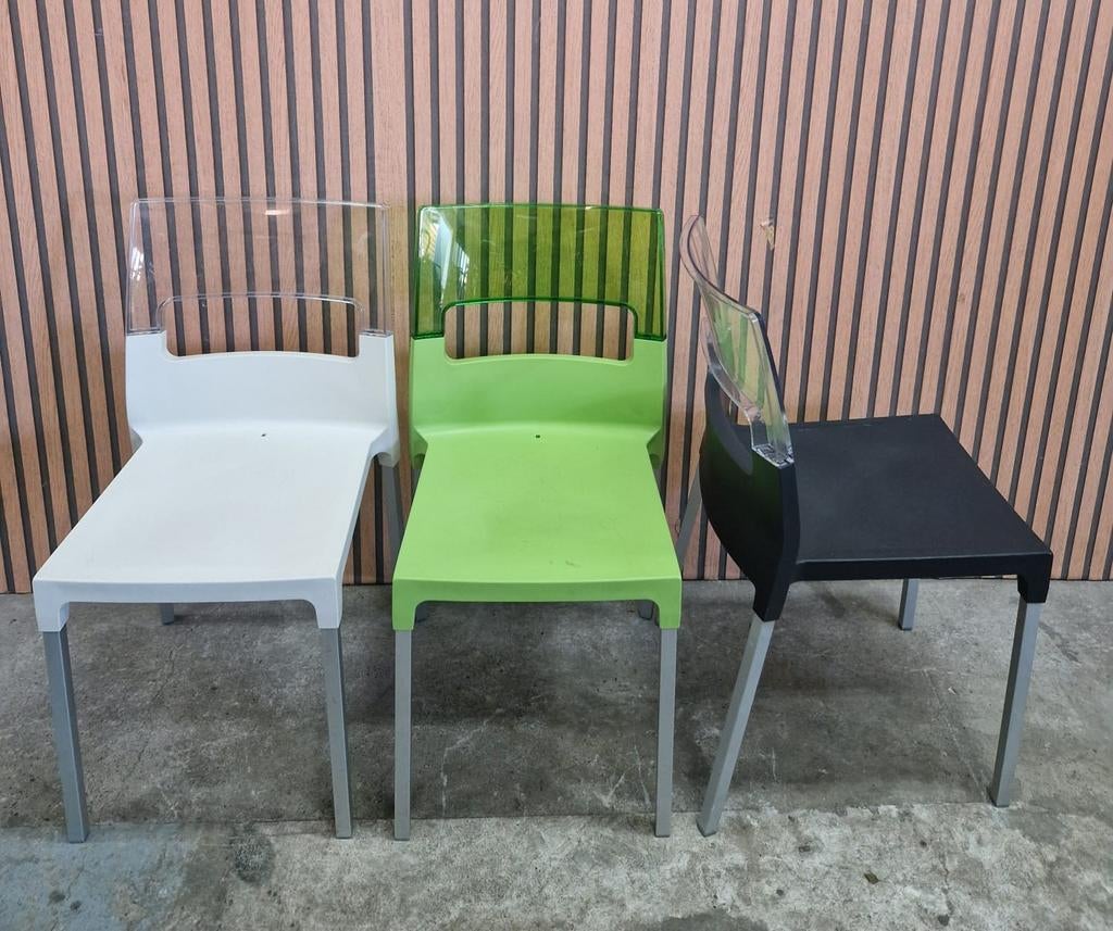 11 x Jenny Scab design stoelen terrasstoelen cafe kantine, Ophalen of Verzenden, Zo goed als nieuw, Overige kleuren, Vijf, Zes of meer stoelen