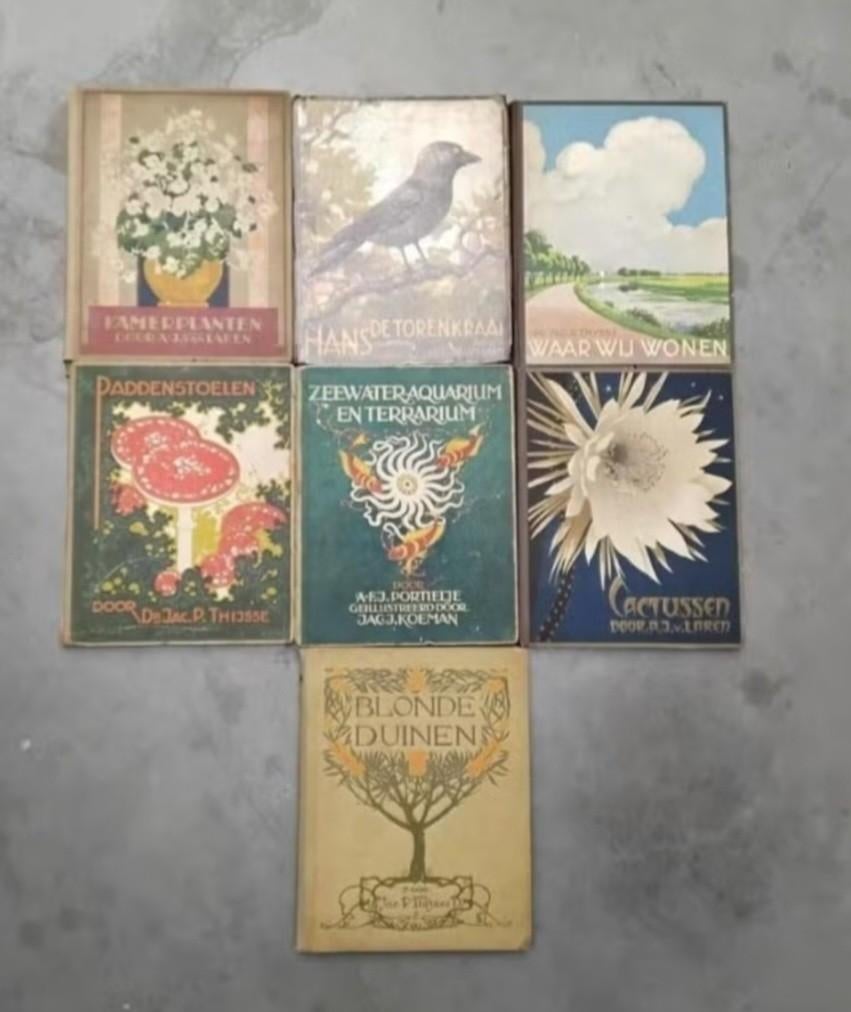 7 vintage boeken uitgave Verkade's Fabriek Zaandam, Ophalen, Gelezen, Plaatjesalbum