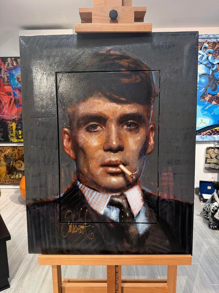 Uniek Donkersloot schilderij van Tommy Shelby peaky blinder, Ophalen of Verzenden