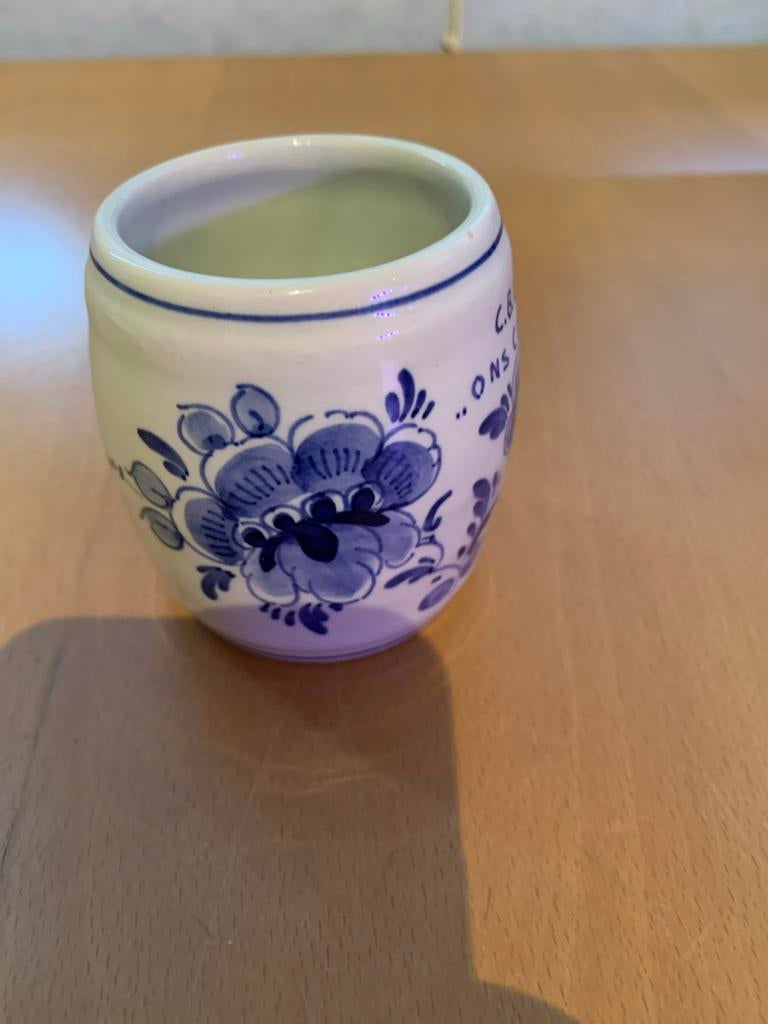 Delfts Blauw potje met bloemmotief, Antiek en Kunst, Ophalen of Verzenden