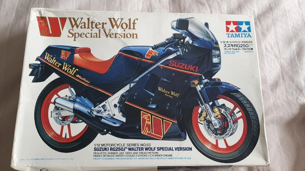 Tamiya 1/12 Suzuki RG250 Walter Wolf zie beschrijving, Hobby en Vrije tijd, Modelbouw | Auto's en Voertuigen, Gebruikt, Ophalen of Verzenden