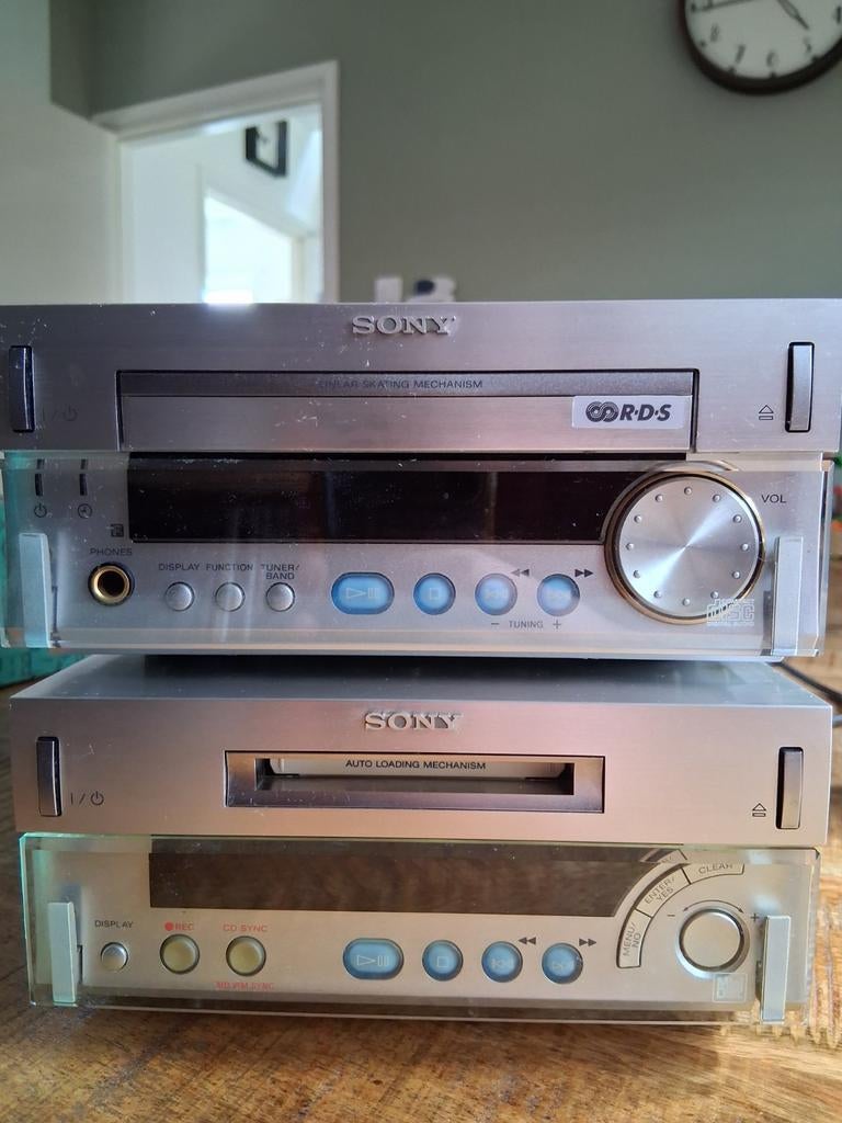 Sony HCD-SD1 Receiver en MSD-SD1 MiniDisc Deck, Gebruikt, Sony, Tuner of Radio, Losse componenten