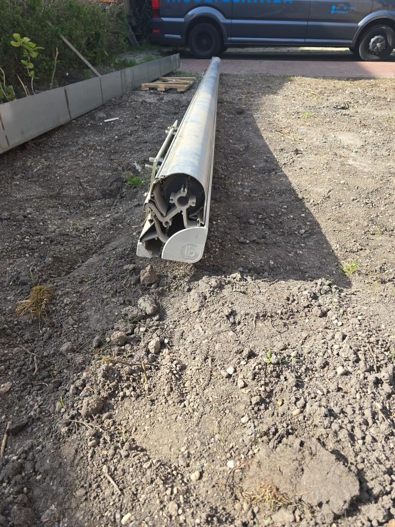 Brustor knikarmscherm - Gebruikt, Tuin en Terras, Zonneschermen, Ophalen, Gebruikt, 450 cm of meer, 150 tot 300 cm