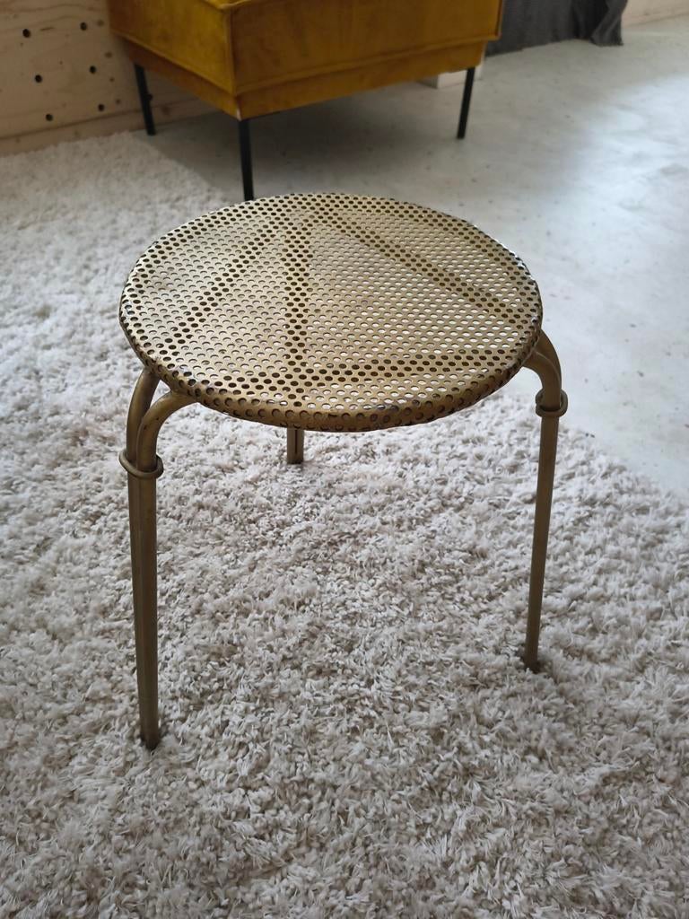 Goudkleurige bijzettafel/plantentafel, Ophalen, Rond, Metaal of Aluminium, Minder dan 55 cm