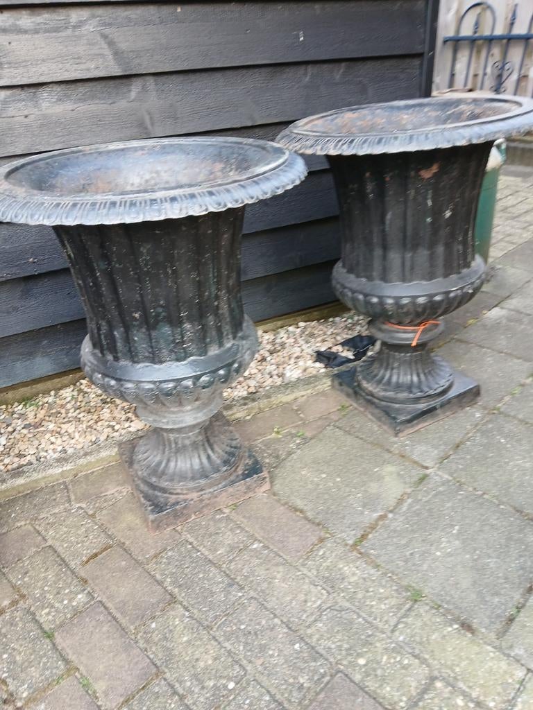 Set gietijzeren tuinvazen, Tuin en Terras, Tuinvazen, Ophalen