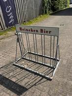 Vintage Heineken Bier fietsenrek / reclamebord, Ophalen, Gebruikt, Reclamebord, Plaat of Schild, Heineken