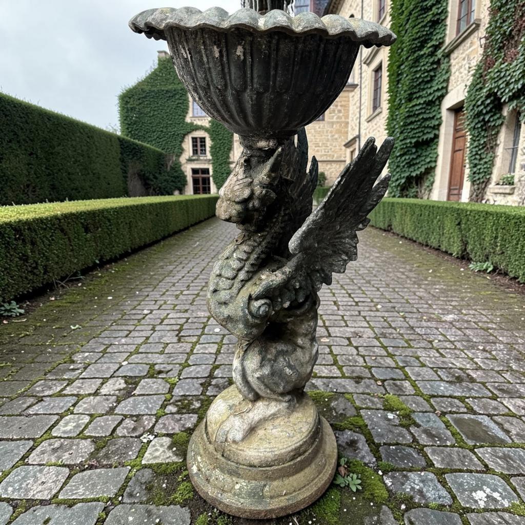 Unieke zeldzame set antieke Griffioen tuinvazen, Tuin en Terras, Ophalen of Verzenden, Gebruikt