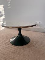 Salontafel met marmerlook blad en donkergroene voet, Ophalen, Gebruikt, 100 tot 150 cm, Rond