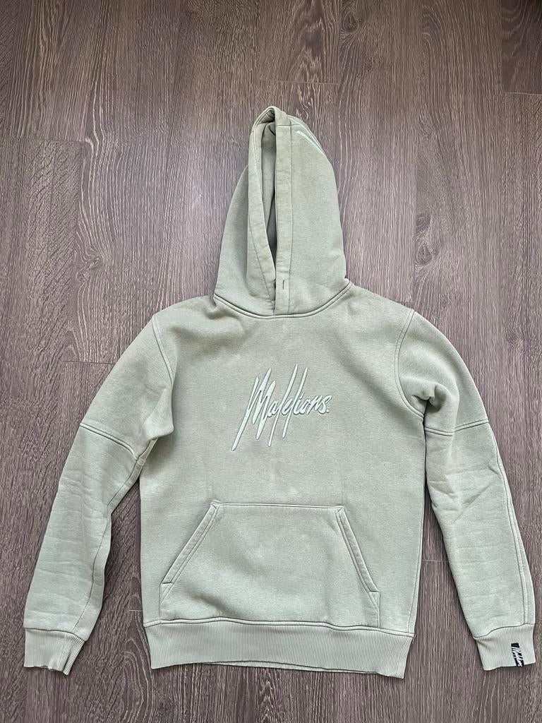 Unisex hoodie sweater / trui groen Malelions mt S (176), Kinderen en Baby's, Kinderkleding | Maat 176, Ophalen of Verzenden, Gebruikt