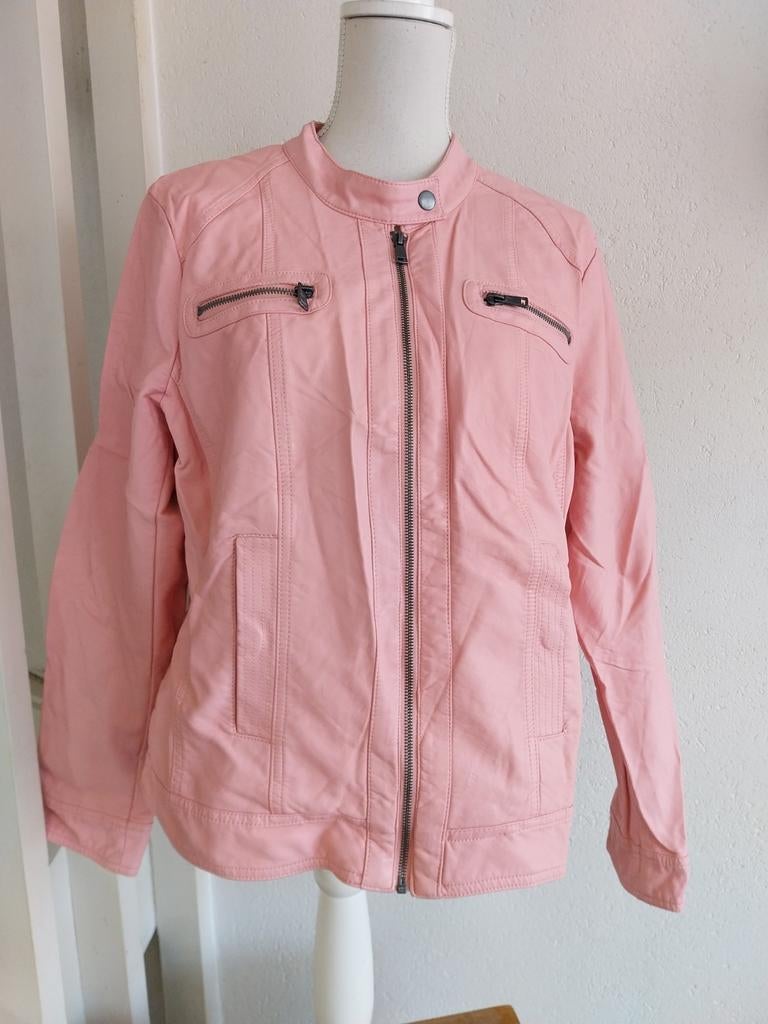 Roze imitatie leren jasje met ritsen maat L, Maat 42/44 (L), Ophalen of Verzenden, Roze, True Spirit