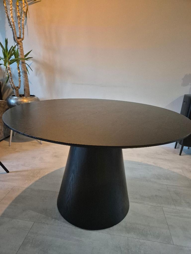 Ronde eettafel zwart 120 cm, Huis en Inrichting, Tafels | Eettafels, Ophalen, Gebruikt, Rond, Vier personen