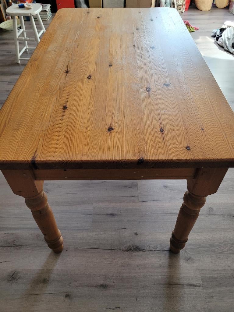 Grenen tafel (Geloogd Grenen), Ophalen, Gebruikt, 100 tot 150 cm, 50 tot 100 cm