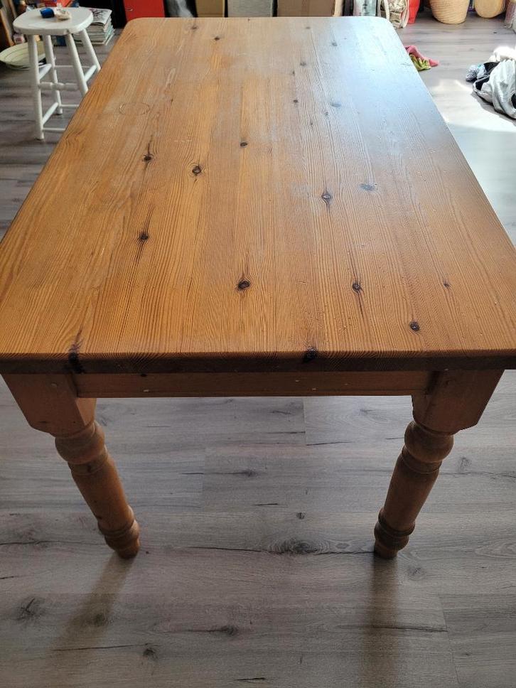 Grenen tafel (Geloogd Grenen), Huis en Inrichting, Tafels | Eettafels, Gebruikt, 50 tot 100 cm, 100 tot 150 cm, Vier personen