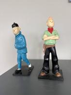 Set van 2 Kuifje beeldjes (17cm), in Amerika en Blauwe Lotus, Ophalen of Verzenden, Zo goed als nieuw, Overige typen