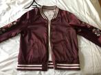 dames bomberjack omkeerbaar bordeaux/poederroze satijn, Kleding | Dames, Ophalen, Maat 42/44 (L), Jasje, Gedragen