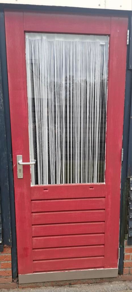 Gratis hardhouten deur op te halen wegens verbouwing schuur, Doe-het-zelf en Verbouw, Deuren en Horren, Ophalen, Gebruikt, 80 tot 100 cm