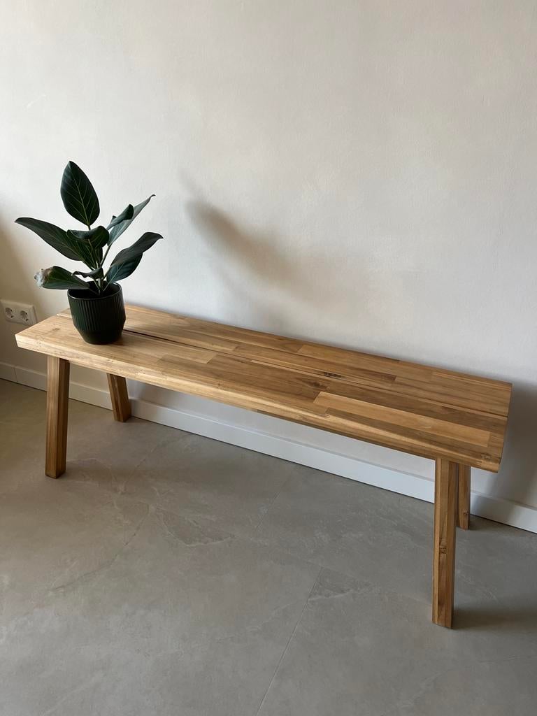 Ikea Skogsta houten bankje - acacia hout, Ophalen, Minder dan 75 cm, 150 tot 200 cm, Tweepersoons