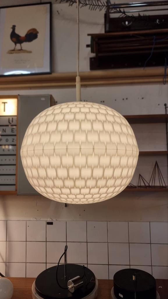 Vintage bollamp Erco light jaren 60, Huis en Inrichting, Lampen | Plafondlampen, Gebruikt, Kunststof, Ophalen of Verzenden