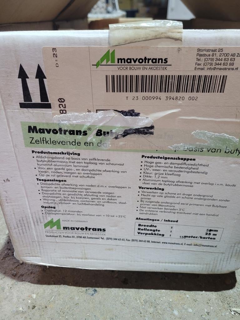 Mavotrans butyltape zelfklevend 5 rollen, Minder dan 4 cm, Overige materialen, Nieuw, Ophalen of Verzenden