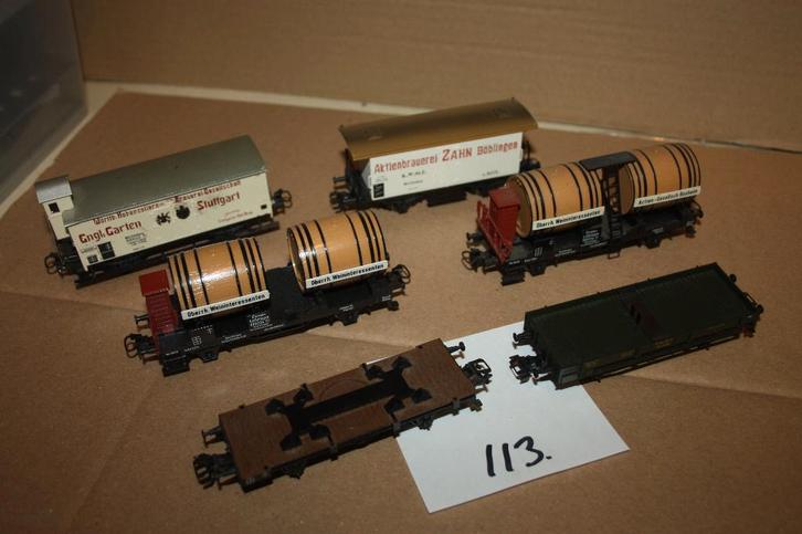 113) zes diverse typen Märklin wagons, tijdperk I, Hobby en Vrije tijd, Modeltreinen | H0, Gebruikt, Wagon, Wisselstroom, Märklin