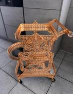 Luxe Gouden Serveerwagen met Spiegels - Elegant Design, Ophalen of Verzenden, Zo goed als nieuw