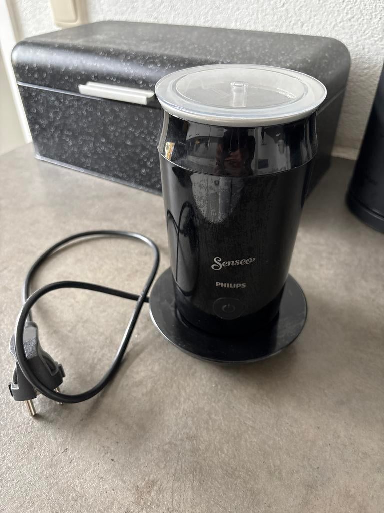 Philips Senseo Melkopschuimer - Zwart, Witgoed en Apparatuur, Melkopschuimers, Ophalen of Verzenden, Zo goed als nieuw, Elektrische melkopschuimer
