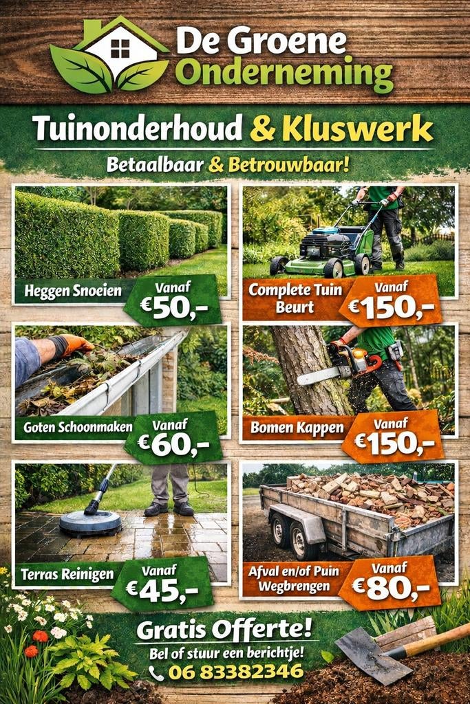 Ervaren Hovenier gezocht?  Kwaliteit & strak resultaat, Diensten en Vakmensen, Tuinmannen en Stratenmakers