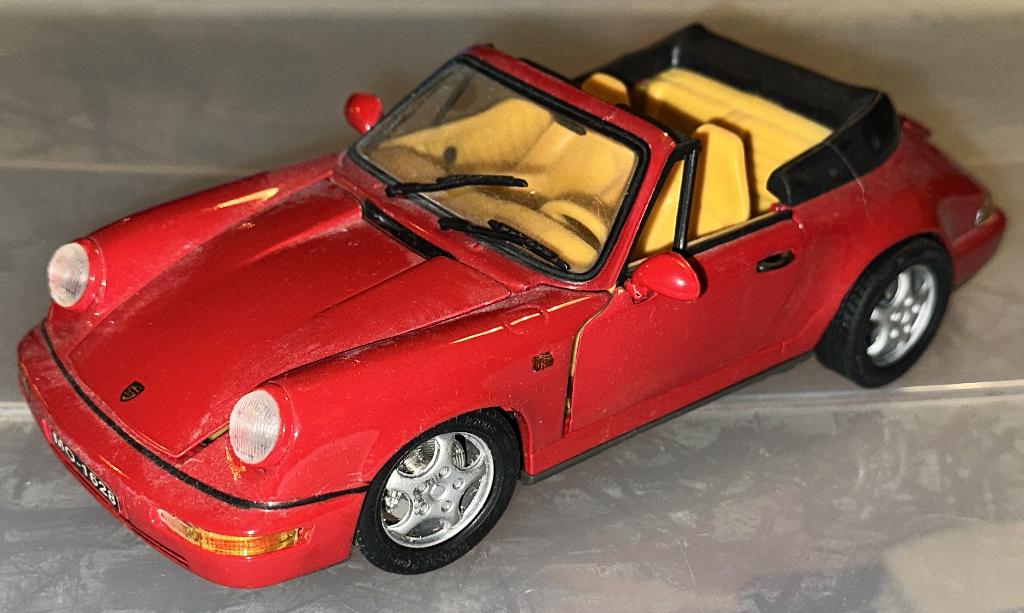 Porsche 911 carrera 4 cabrio 1:18 Anson rood prachtig mod#v#, Ophalen, Zo goed als nieuw, Auto, Anson