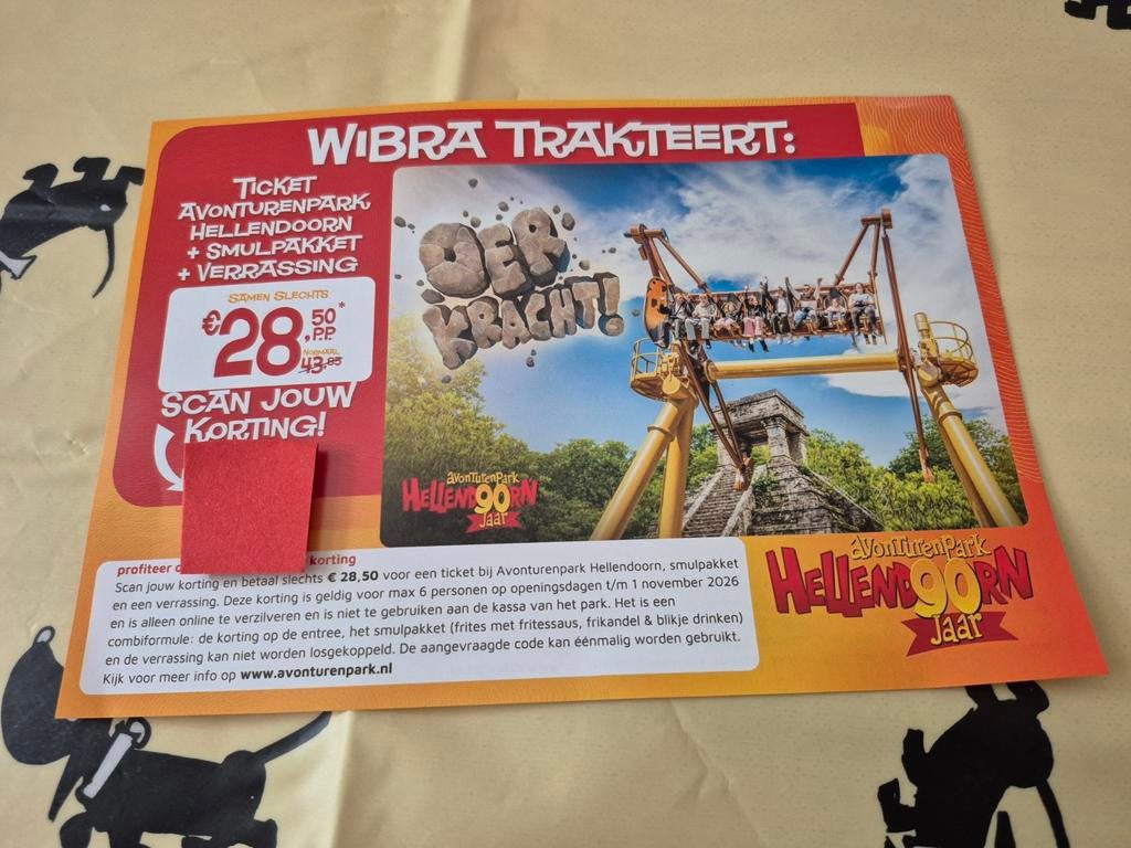 Avonturenpark Hellendoorn. Entree en smulpakket, verrassing, Tickets en Kaartjes, Ticket of Toegangskaart