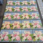 24 art nouveau tegels met hybiscus opgelegd decor, Antiek en Kunst, Ophalen