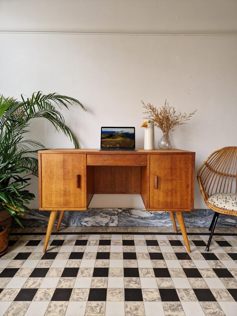Vintage sixties bureau | thuiswerkplek | retro, Ophalen, Gebruikt