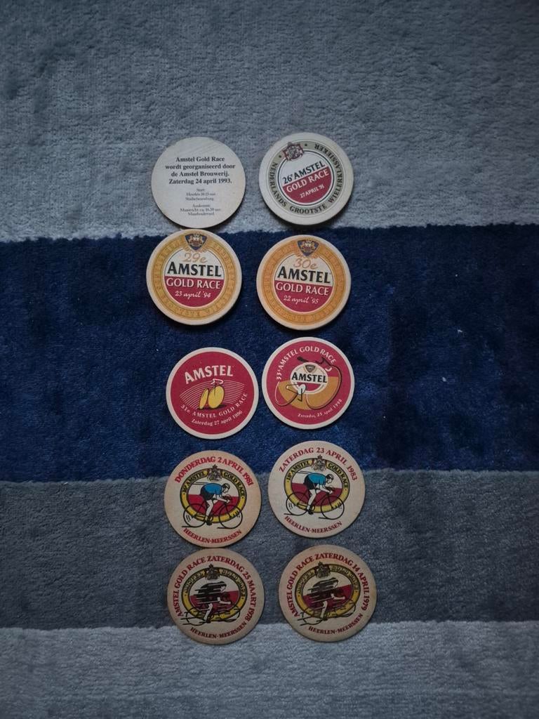 10 Amstel Gold Race bierviltjes - Jaren '70, '80, '90, Verzamelen, Biermerken, Ophalen of Verzenden