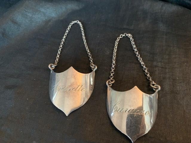 2 antieke Christofle dranken labels, Antiek en Kunst, Ophalen of Verzenden