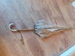 Antiek brocante paraplu met been handvat  sleetse, Ophalen of Verzenden