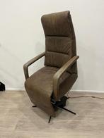 Hartog Sta-op Relaxfauteuil M Taupe Leer 3 motoren Stervoet, Minder dan 75 cm, Leer, Ophalen of Verzenden, Zo goed als nieuw