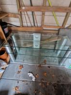 Glazen tv/stereo meubel - krasvrij en in goede staat, Ophalen, 100 tot 150 cm, Zo goed als nieuw, Glas