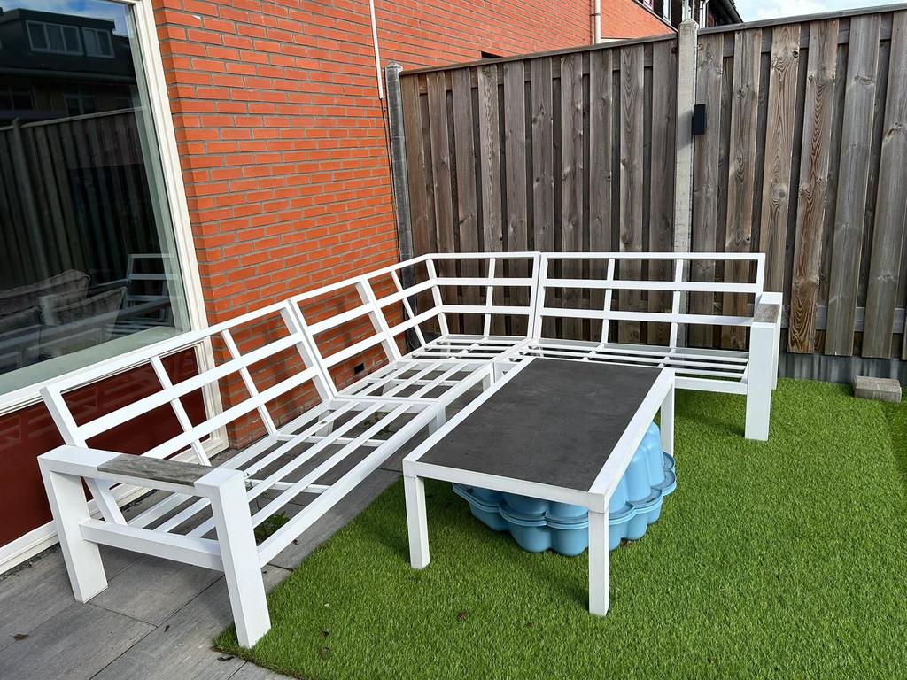 Moderne hoekloungeset - flexibel en zo goed als nieuw., Tuin en Terras, Tuinsets en Loungesets, Ophalen, Zo goed als nieuw