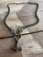 Viking Ketting met Mjolnir Hanger en Drakenkoppen, Ophalen of Verzenden, Zo goed als nieuw, Goud, Overige materialen