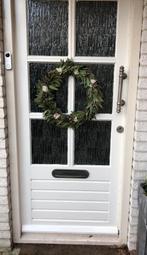 Voordeur buitendeur hardhout 211,5 x 93 x 4 met glas, Ophalen, 200 tot 215 cm, Glas, Buitendeur