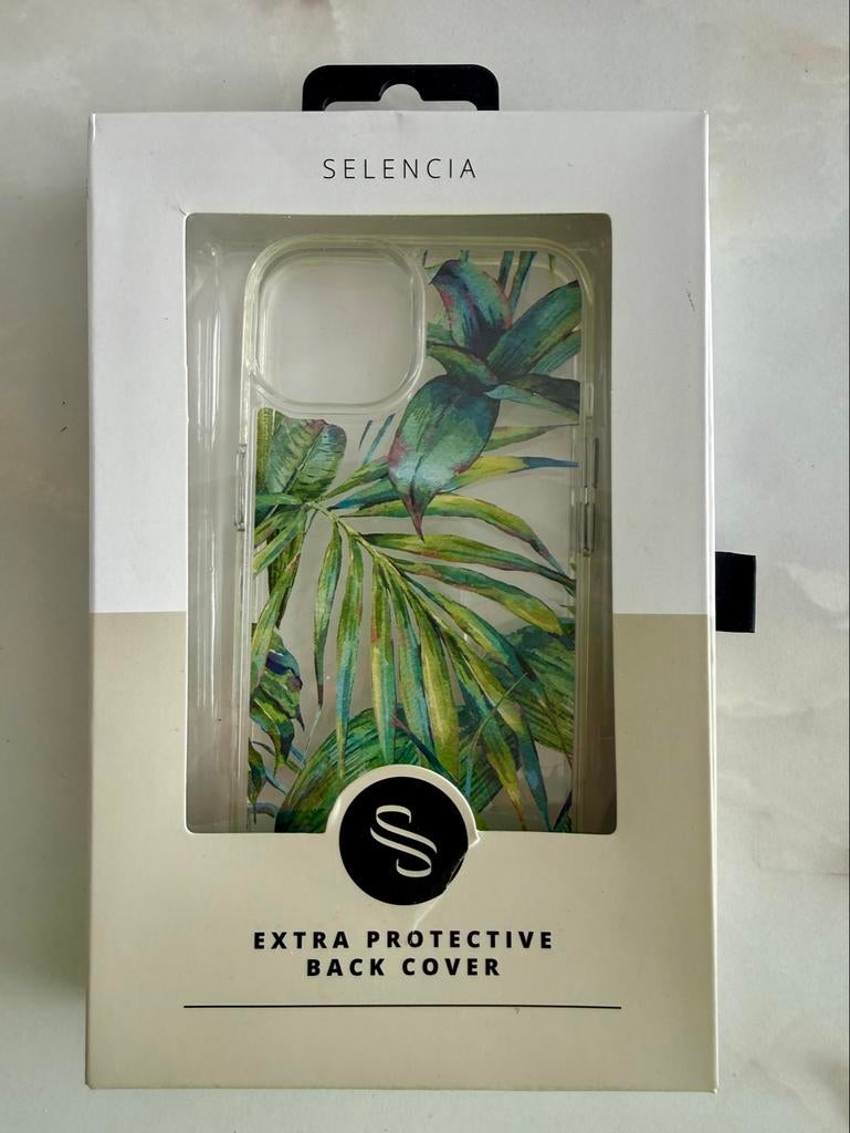 Selencia iPhone 13 hoesje met bladprint, Ophalen, Nieuw, IPhone 13, Hoesje of Tasje