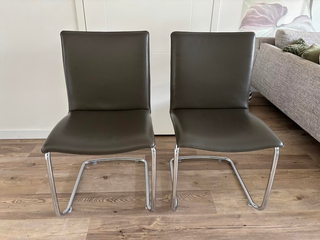 2 mooie Leolux Freyr leren eetkamerstoelen, Ophalen, Gebruikt, Twee, Overige kleuren