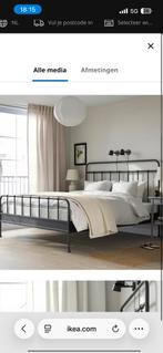 Tweepersoonsbed STJÄRNÖ ikea zo goed als nieuw, Huis en Inrichting, Slaapkamer | Bedden, Ophalen, Zwart, Tweepersoons, Zo goed als nieuw