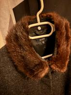 Harris Tweed wollen jas met bontkraag - Maat 42, Kleding | Dames, Ophalen of Verzenden, Gedragen, Maat 42/44 (L), Grijs