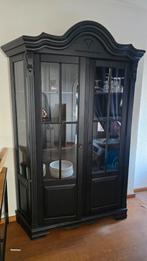 Vintage Zwarte Vitrinekast / Servieskast, Ophalen
