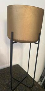 Gouden bloempot op standaard, Huis en Inrichting, Ophalen, Gebruikt