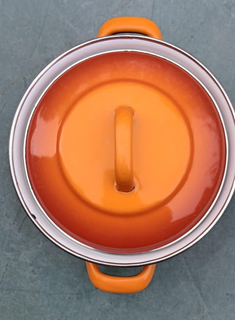 FE BELGIUM? DRU? gietijzer pan plaatstaal deksel Ø16 (G91), Huis en Inrichting, Keuken | Potten en Pannen, Gebruikt, Gietijzer