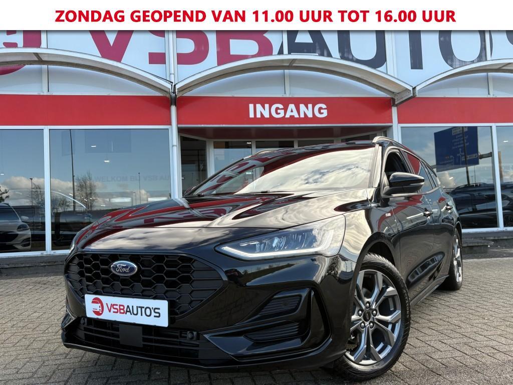 Ford FOCUS WAGON 1.0 ECOBOOST HYBRID ST-LINE 155PK AUT. NAVI, Gebruikt, Huisgarantie, Met garantie (alle), Zwart