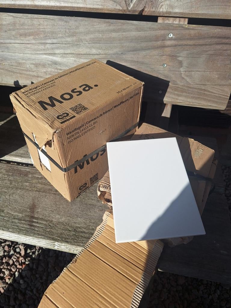 Restpartij Mosa witte keramiek wandtegels 15x20 cm, Ophalen, Nieuw, Minder dan 20 cm, 20 tot 40 cm